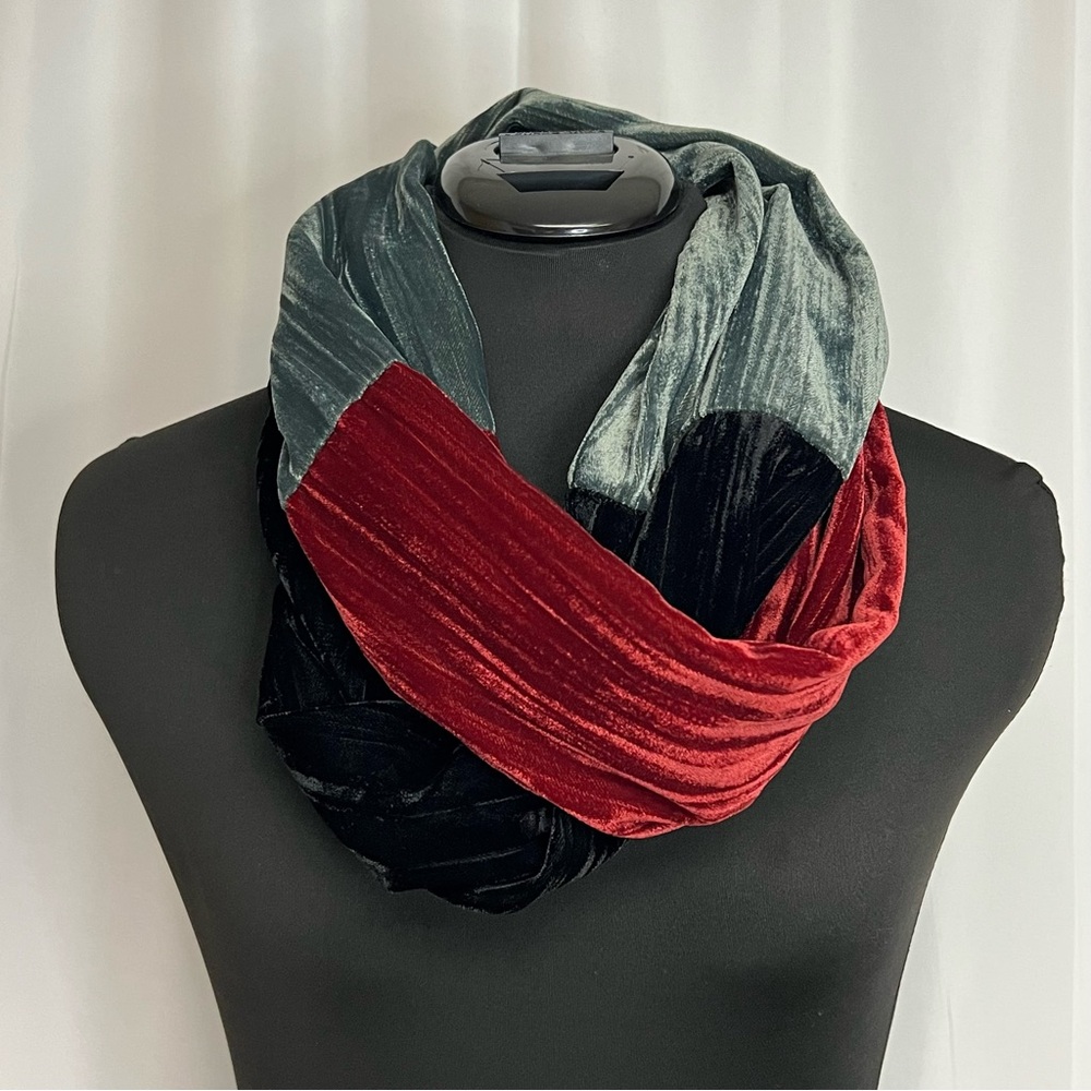 Lisa Bayne Velvet Infinity Scarf Colorblock